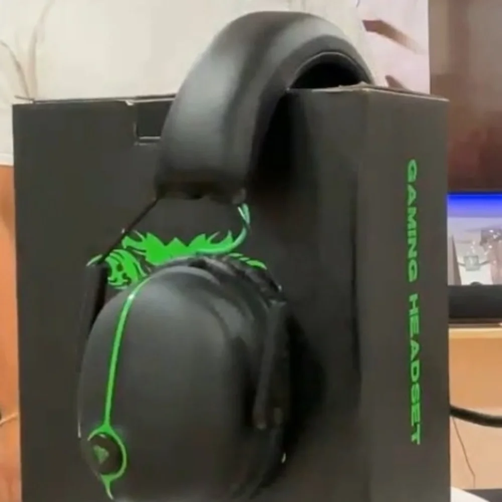 Black and Green Gaming Headset